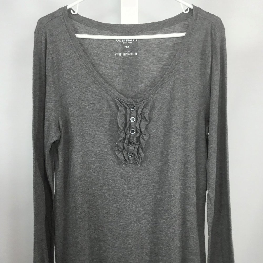 Old Navy Grey Henley Tee
